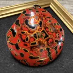 昭和レトロ　ペンダントヘッド　ペンダントトップ　津軽塗　伝統工芸品　当時物