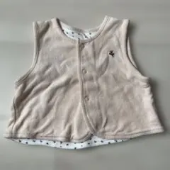 ベージュ 花柄 ベビーベスト