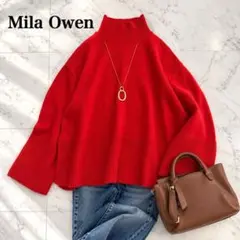 美品 Mila Owen カシミヤ ウール ハイネックニット スリット ゆったり