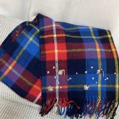 チェック柄マフラー メタリックスタッズ付き　チェスティ