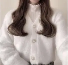 GRL白ニットカーディガン