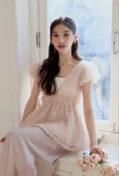 polaura ポローラ フラワーぺプラムバックリボンチュニック - メルカリ