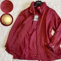 美品 BURBERRY ノバチェック 赤 金ボタン ナイロンジャケット ブルゾン