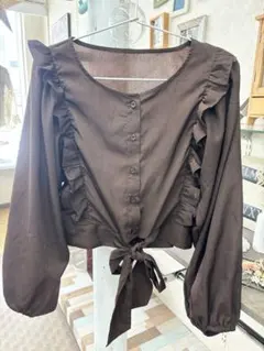 RETRO GIRL フリルブラウス　レトロガール　クロップドブラウス