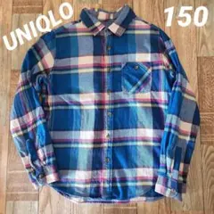 ユニクロ　UNIQLO　フランネル　シャツ　ネルシャツ　150 140