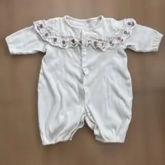 2way フリル付きホワイトロンパース 50〜70 女の子