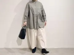 【春物新品】オオカミとフクロウ ロングコート　キナリ 特徴的な襟元のコートで洗練された印象に - tandey suuu