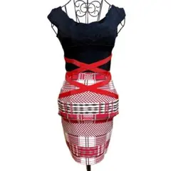 Andy アンディミニワンピース S 黒赤 キャバドレス 美品 セクシー