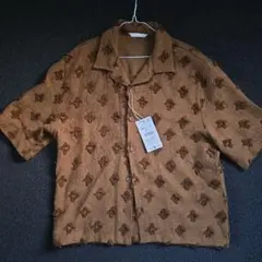 ZARA ブラウン柄アロハシャツ Mサイズ