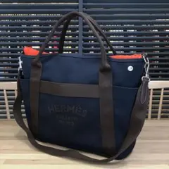 HERMES SELLIER PARIS トートバッグ ネイビー ブラウン HERMES SELLIER PARIS トートバッグ ネイビー ブラウン - メルカリ