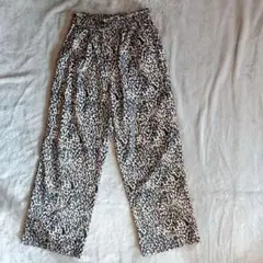 レオパード柄イージーワイドパンツ フリーサイズ（L～XL相当）古着