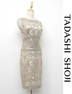 最終価格【新品未使用】TADASHISHOJI ワンピーススパンコール ペールピンク スパンコール フィット＆フレア ドレス｜TADASHI