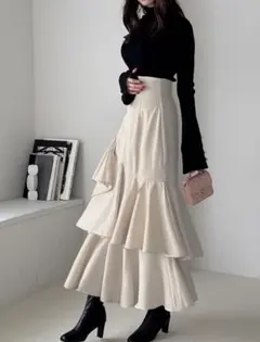 GRL アシンメトリーティアードマーメイドスカート