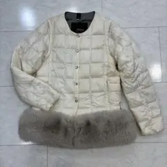 【TAION EXTRA 】ペプラムパーツ Mオフホワイト　新品　ダウン TAION EXTRA 】ペプラムパーツ Mオフホワイト 新品 ダウン