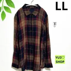 ジャンニロジュディチェ 長袖ネルシャツ チェック柄 モダン XLウール混