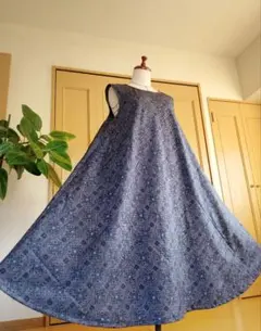 着物リメイクno.3145☆大島紬・Aラインロング ワンピース 2025年最新