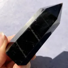 【漆黒！虹入り！大きめ！】最強魔除け　天然石　モリオン　ポイント24