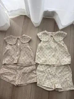 90と95キッズ セットアップ ドット柄 2着セットのサムネイル