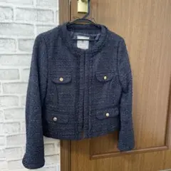 ROPÉ PICNIC ノーカラージャケット 38サイズ ダークブルー