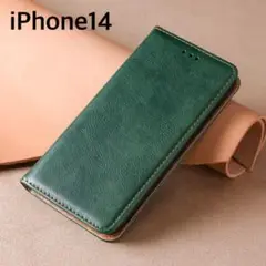 スマホ　ケース　iPhone14　グリーン　iPhone　手帳型　14　緑色　②