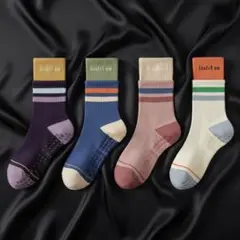 【選べる2足セット】ヨガソックス 滑り止め付き ピラティス靴下 コットンミドル丈