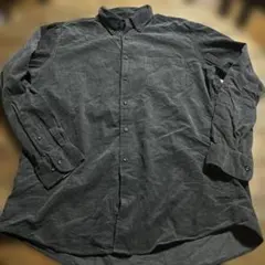 UNIQLO ユニクロコールダンガリー長袖カラーシャツダークグレーXLサイズ