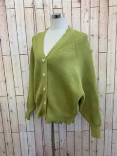 ⇐Alma Design⭐︎もちもちざっくり編みニットカーディガンM【中古】a51