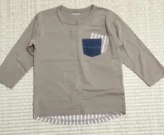 GLOBAL WORK 七分丈　Tシャツ 140 ブラウン　カットソー　子供服