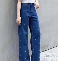 タグ付き　未使用　イング　INGNI ビジュー付きデニムパンツ