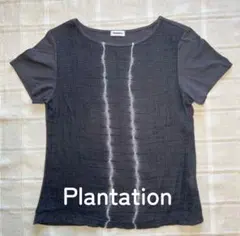 Plantation プランテーション 麻×コットン 半袖トップス ブラック Mのサムネイル