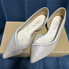 【LeTalon/ルタロン】23cm/ホワイト/サイドオープン/フラットパンプス