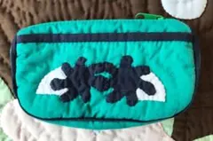 在庫一掃セール!!スモールコスメポーチ♡エメラルドグリーン♡ハワイアンキルト