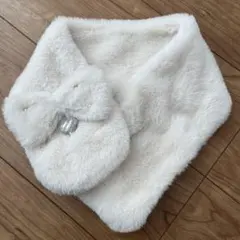 キッズファッション マフラー クリーム色