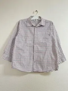 B a B aチェック柄長袖シャツ