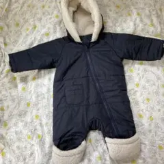 ネイビー フード付き　ジャンプスーツ