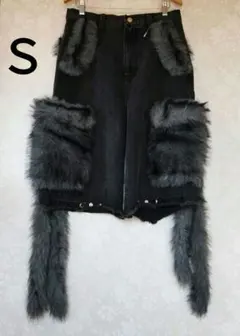 GRANCY ファーポケットデザインハーフデニムカーゴパンツ　Ｓ