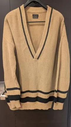 ZARA ロング丈Vネックチルデンニットセーター