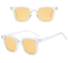新品　透明フレーム 黄色レンズ サングラス