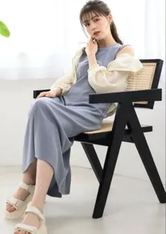 MISCH MASCH カップ付きリブワンピース　カットワンピース　ブルーのサムネイル