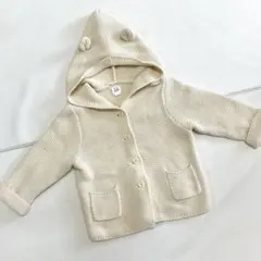 90サイズ baby GAP 18-24monthフード付きカーディガン　ベビー