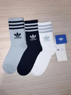 adidas ストライプソックス 3足セット22-24cm