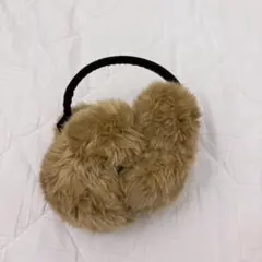 美品　ミッキー　イヤーマフ　耳当て　ベージュファー
