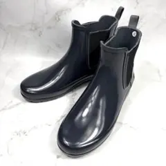 HUNTER オリジナルチェルシーグロス ショートレインブーツ 紺 UK5