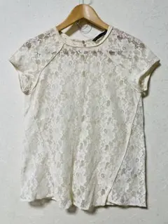 美品☆ ZARA フラワーレース 半袖トップス