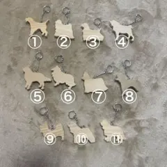 木製犬シルエットチャーム ペット ワンコ わんこ