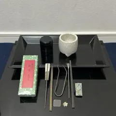真塗香盆セット　茶道具懐石茶箱鵬雲斎坐忘斎淡々斎即中斎茶碗香合棗水指茶杓而妙斎 真塗香盆セット 茶道具懐石茶箱鵬雲斎坐忘斎淡々斎即中斎茶碗香合棗水