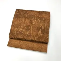 袋帯 壁画模様 人物 鳥 花柄模様 KO-1614