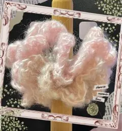 春色ふわっふわ桜シュシュ ピンクとクリーム