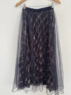 スタジオクリップ　チュールチェックセパレートスカート