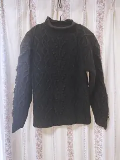 L.L.Bean ダークグリーン ケーブルニット SM